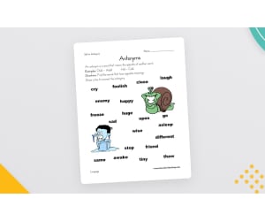 Antonyms Drawing Pictures Worksheet