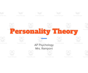 AP Psychology Lecture Slides: Personality Theory