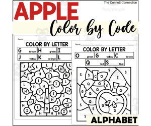 Apple Alphabet Color by Code for Capital Letters