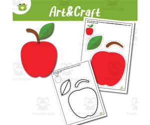 Apple Art & Craft Printable – Cut, Color, and Build Activity | Fall Fr