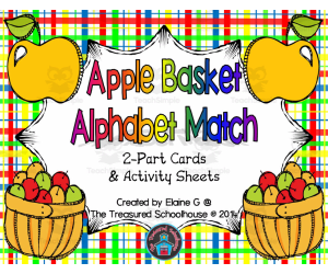 Apple Basket Alphabet Match Cards + Activity Sheets
