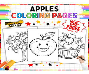 Apple Coloring Pages - 156 Printable Sheets for K-5