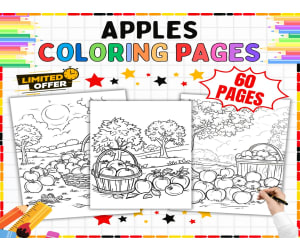 Apple Coloring Pages - 60 Printable Coloring Sheets for Kids K-5