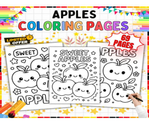 Apple Coloring Pages - 69 Printable Sheets for K-5