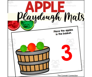 Apple Counting to 10 Playdough Mats