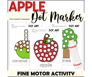 Apple Fine Motor Worksheets with Dot Markers
