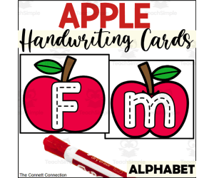 Apple Handwriting Tracing Cards for Letters A-Z