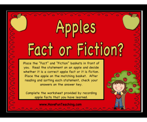 Apples Fact or Fiction Activity