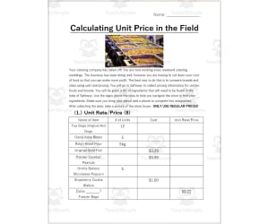 Applied Math: Calculating Unit Price in the Field