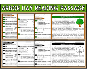 Arbor Day Reading Comprehension Passage and Questions