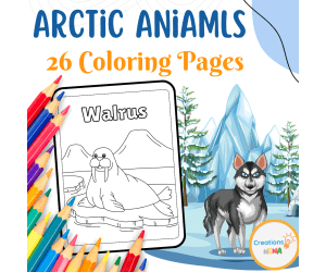 Arctic Animals Printable Coloring Pages.