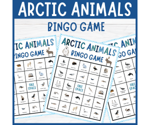 Arctic Polar Animals Bingo Game Winter Wildlife Habitats Activities