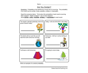 Are You Certain? Probability Worksheet