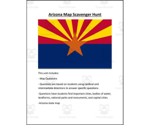 Arizona Map Scavenger Hunt