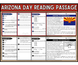 Arizona Statehood Day Reading Comprehension Passage and Questions