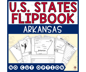 Arkansas State Flipbook (Capital, Bird, Flower, Flag, Animal)