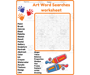 Art Word Searches worksheet activity