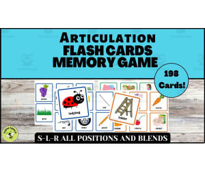 Articulation Flash Cards and Memory Game S-L-R Speech Therapy Activities