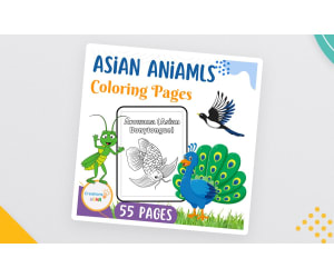 Asian Animals Coloring Sheets.