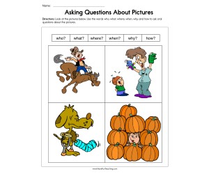 Asking Questions About Pictures Worksheet