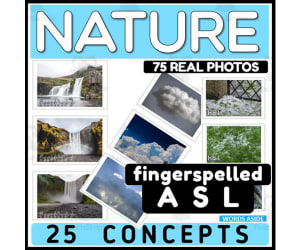 ASL Nature Enviroment Flash Cards Vocabulary