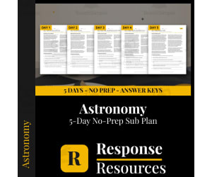 Astronomy Emergency Sub Plans - 5 Days No Prep Space Worksheets