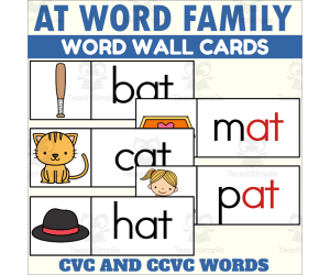 AT Word Family Word Wall Cards