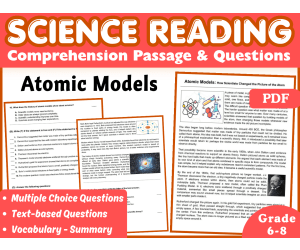 Atomic Models: Physical Science Reading Comprehension Passage (PDF)