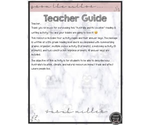 Australia and its Location Reading Packet