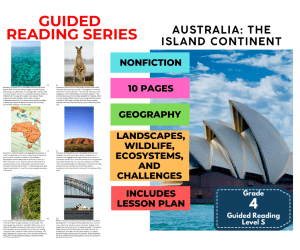 Australia - Island Continent: Guided Reading Level S with Lesson Plan
