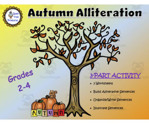 Autumn Alliteration Worksheets