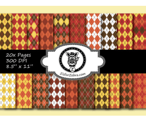 Autumn Argyle Paper Pattern Pack 1