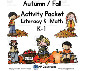 Autumn / Fall Literacy and Math Activity Packet for K-1