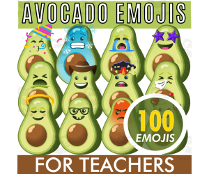 Avocado Emojis Avocado Faces Avocado Emoticons Clipart