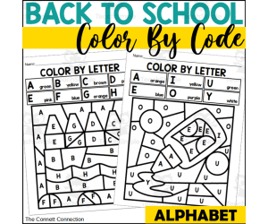 Back to School Alphabet Color by Code for Capital Letters