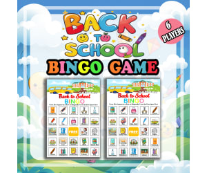School Supplies Bingo Game Kindergarten | Back to School Bingo Kinderg