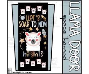 Back to School Bulletin Board Llama Space Themed