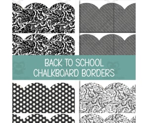 Back to School Bulletin Board: Printable Chalkboard Classroom Borders