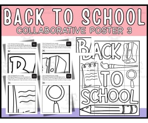 Back To School Collaborative Coloring Poster for Kids