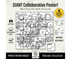 Back to School Collaborative Poster ABC Stairs Art K-5