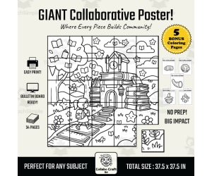 Back to School Collaborative Poster Book Schoolhouse Art K-5