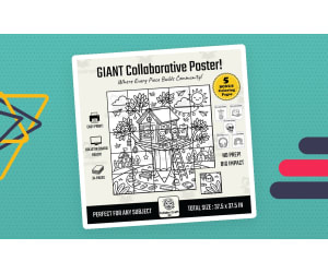 Back to School Collaborative Poster Pencil Treehouse Art K-5