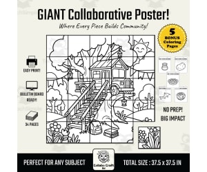 Back to School Collaborative Poster School Bus Treehouse K-5
