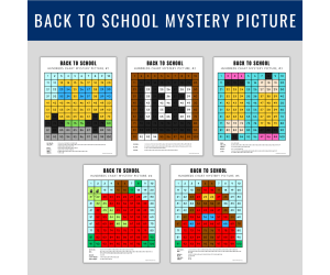 BACK TO SCHOOL Coloring Pages, Hundreds chart Mystery Picture