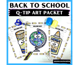 Back to School Cuties Q-Tip Art Packet