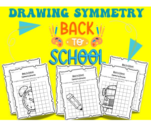 Back to school Drawing Symmetry and Coloring Activity