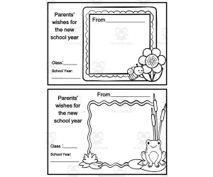 Back to School-First Day of School- Parents' wishes for the new school