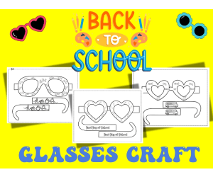 Back to School Glasses Craft | First Day of School Coloring & Wearable
