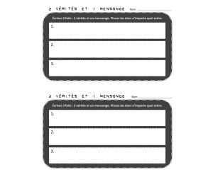 Back to School Icebreaker: Two Truths & a Lie (French Version)