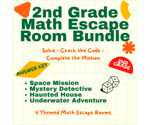 Back to School Math Escape Room Bundle / 2nd Grade Math Centers